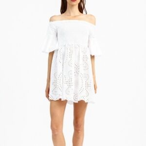 NWT Susy Mix, white off the shoulder dress, size M
